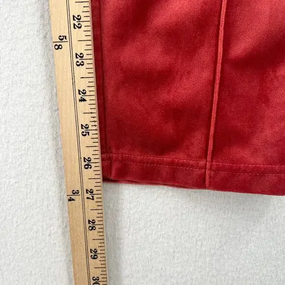 SCOTCH AND SODA The Peaks Velour Crop Track Pants Womens M Red Mid Rise Straight - Picture 16 of 16